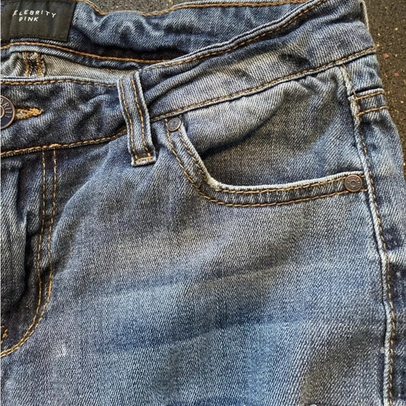 Celebrity Pink Shorts Womens 5/27 Blue Jean Denim Distressed Bermuda Shorts - Picture 7 of 10